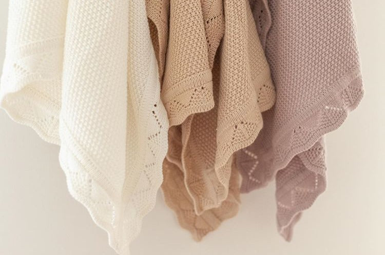 Heirloom Knit Blanket (Dusty Rose)