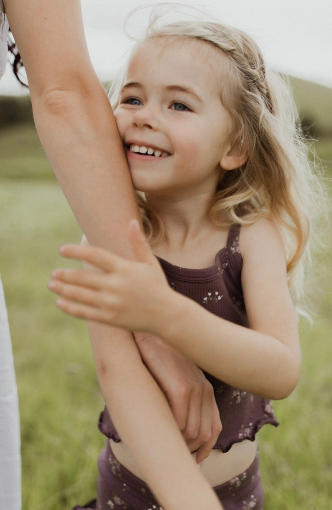 Organic Cotton Rib Bebe Midi Singlet ~ Petite Fleur