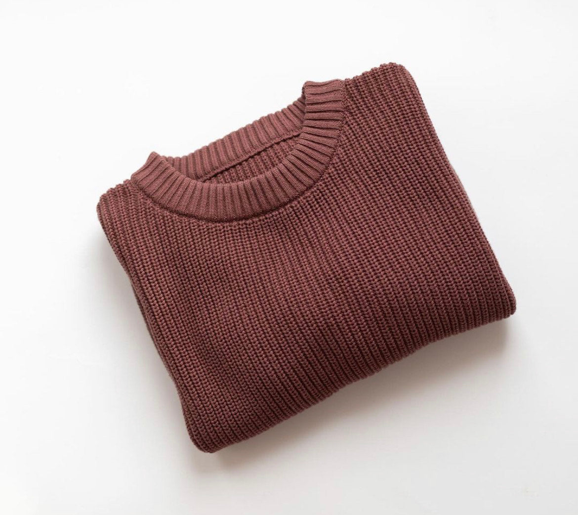 Jumper Chunky Knit Pullover | Mulberry